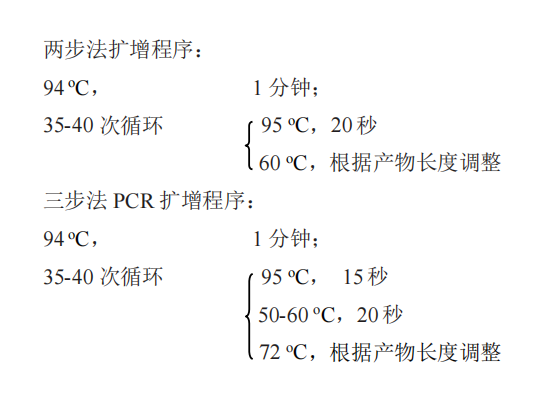 HotStart Taq DNA Polymerase(B)(with dNTP) 常用 PCR 循環(huán)