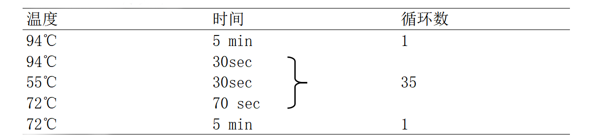 肉毒梭菌E/F型毒素基因PCR檢測(cè)試劑盒PCR反應(yīng)程序